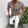 thumbnail image 4 of Primavera Y Verano Nueva Camisa Para Hombre Hawaiana Casual Impresión 3d Letra Ropa Delgada Manga Corta Cuello De Turn-Down Camisas Botónpangjing, 4 of 4
