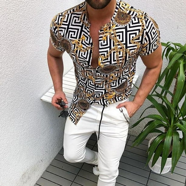 Verano Nuevo Hawaiano Hombre Camisa Para Personalidad 3d Impreso Turn-down Manga Corta Suelta Casual Moda Tamaño S-6XLpangjing