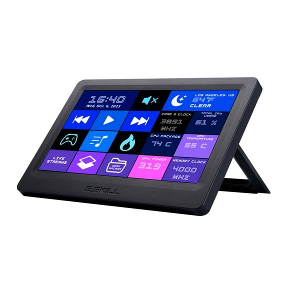 G.Skill Panneau de Commande Wigidash Pc - Écran Tactile 7 Pouces, jusqu'à 20 (5X4) Grilles de Widgets, Touches/courts/widgets Personnalisables, Performance du Système de Moniteur (Windows 10 et 11, Alimenté par Usb)