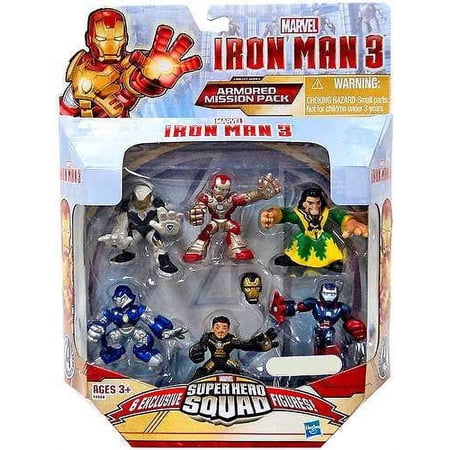 Iron Man Superhero Squad Armored Mission Pack Mini Figure 6-Pack Set