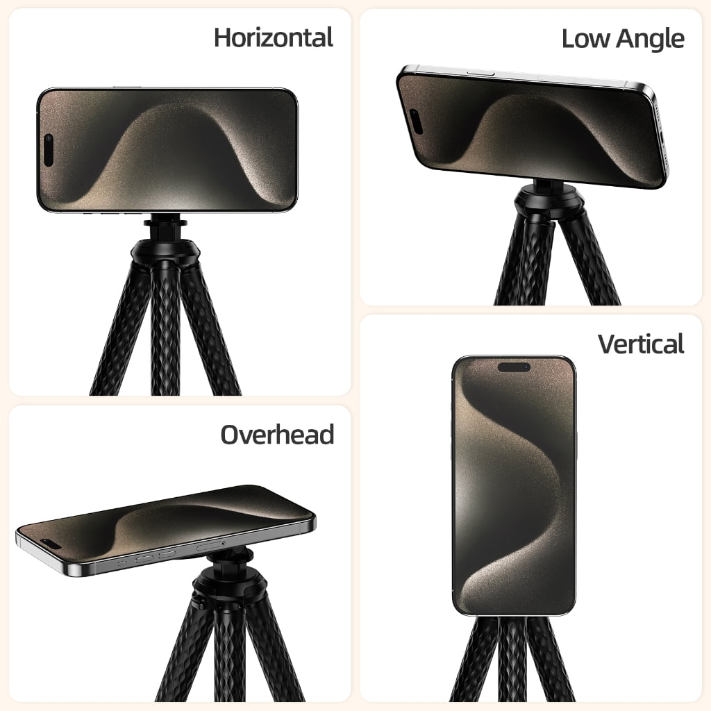 lanema Flexible Magnetic Cell Phones Tripod Desktop Mounting Bracket Octopus Holder Standard 1/4" Mount for Fill Light