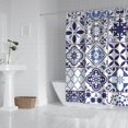 thumbnail image 2 of Blue Ethnic Geometric Patchwork Pattern Shower Curtain 84"x72" ,Bathroom Decorative Shower Curtains Set with 12 Hooks,Modern Waterproof Washable Shower Curtain, 2 of 6