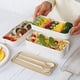 thumbnail image 5 of Lonchera tipo bento U Chef con 3 espacios de silicona para comida incluye bolsa portátil Beige, 5 of 7