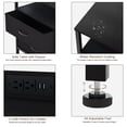 thumbnail image 6 of NBTiger Rustic End Table with Charging Station & USB Ports, Narrow Side Console Table for Living Room, Nightstand with Fabric Drawer Storage Shelf Sofa Table for Bedroom, Black, 6 of 7