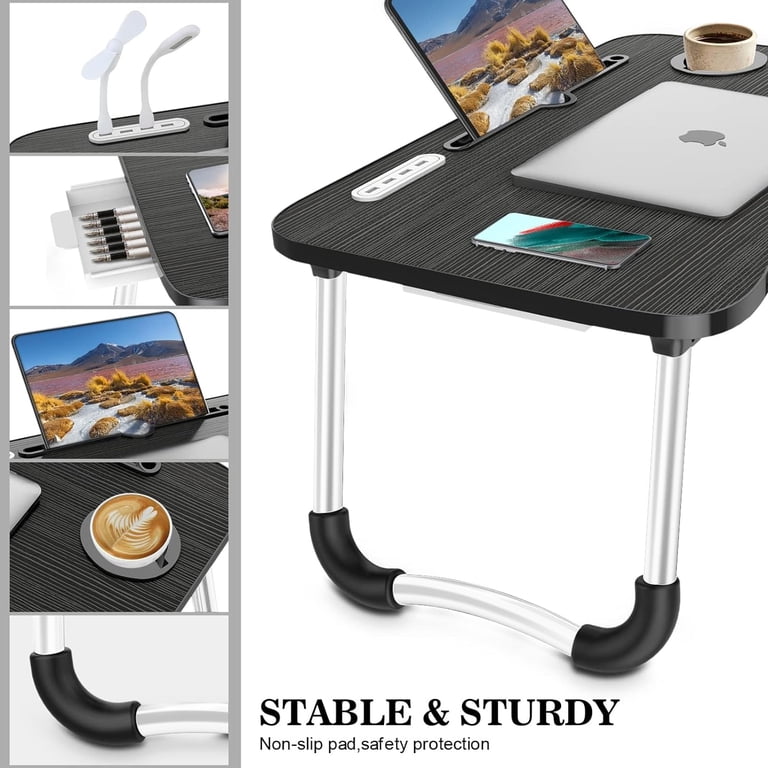 BN-LINK Foldable Laptop Desk with USB Ports Black photo 2