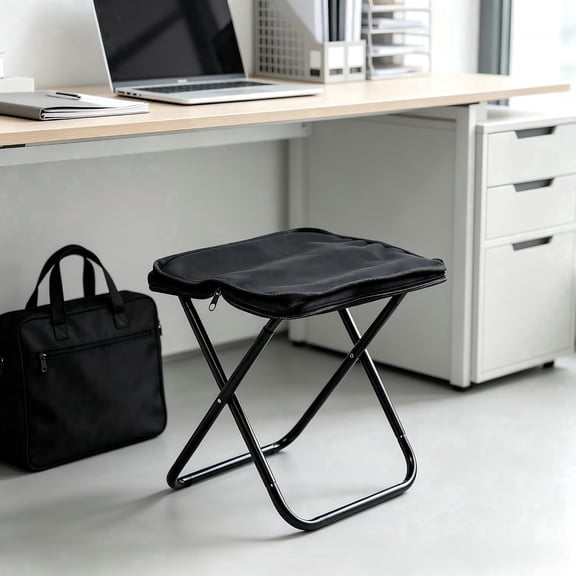 Portable Lightweight Folding Camp Stool, Compact Foldable Small Chair for Outdoor, Fishing & Travel, Black
