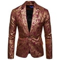 thumbnail image 1 of Traje de hombre Otoño e invierno Ocio Bronceado Floral Slim Suit Coat Pompotops qwe21848, 1 of 9
