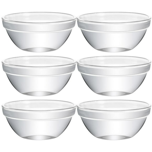 6Pcs Glass Bowls Decorative Glass Fruit Ice Cream Bowl Pudding Bowls Appetizer Container