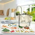 thumbnail image 5 of SKYSONIC Christmas Dish Drying Mat for Kitchen Counter,Snowflake Santa Xmas Tree Ultra Absorbent Reversible Microfiber Dishes Drying Rack Pad Heat-resistant Mats 16x18in, 5 of 7