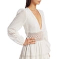 thumbnail image 4 of Free People Women's the Delightful Lace Inset Plunging Mini Dress White Size 12, 4 of 5
