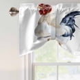 thumbnail image 5 of Tie Up Valances for Windows, White Rooster Adjustable Valance Curtains Window Treatment for Living Room/Bedroom Windows, Vintage Pastoral Animals Rod Pocket Kitchen Curtains & Drapes 60x18 Inch, 5 of 9