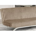 thumbnail image 5 of Contemporary Taupe Fabric Futon Sofa Bed with Chrome Metal Legs - 71" Wide, Extra Support, Modern Living Room Furniture, Converts to Bed, 5 of 6