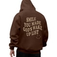 thumbnail image 5 of Christian Hoodies for Men 2025 Smile You Made God's Wake Up List Hoodie Hooded Sweatshirt with Pockets Pullover, 5 of 6