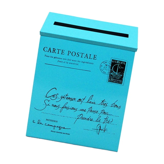 bedienty Boîte aux Lettres Murale Rétro pour Porte d'Entrée Extérieur Maison Bureau Bleu Argenté