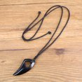 thumbnail image 4 of COAI Obsidian Stone Pendant Wolf Tooth Amulet Necklace for Men, 4 of 5