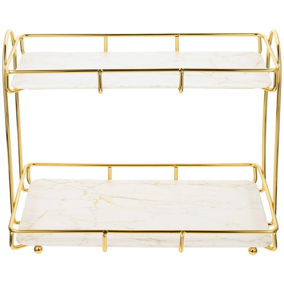 Mobutofu Bathroom Countertop Organizer Iron White 1Pcs 12.2x9.4x7.1in For Cosmetics Storage
