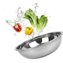 Stainless Steel Mixing Bowl Large Capacity Dough Prep Kitchen Prep Basin Flat Bottom Salad Prep Bowl