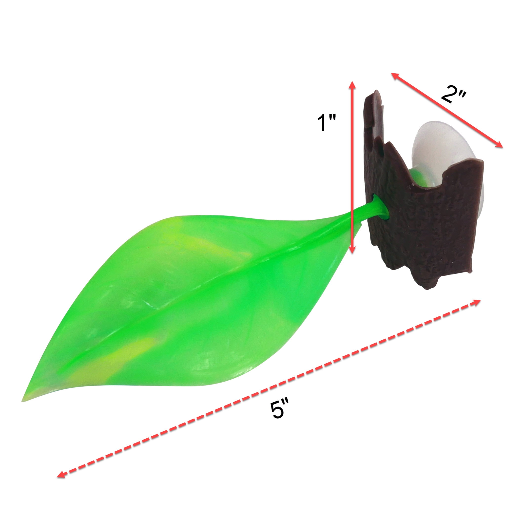 (2 pack) Penn-Plax Soft Silicone Lounging Green Leaf - Betta Resting Aquarium Decor - 5" x 2" x 1.50"