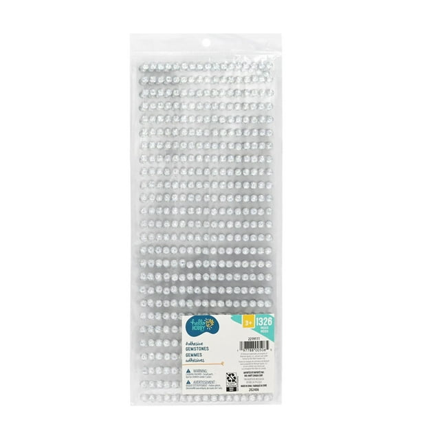 Hello Hobby Clear Round Adhesive Gemstone Stickers 6mm - 1326 Piece
