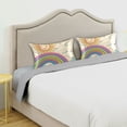 thumbnail image 3 of Yayeee Pillowcase Standard Size Set of 2 Satin Wrinkle Resistant Pillow Case, Beige Rainbow, 3 of 7