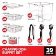 thumbnail image 2 of Complete Chafing Dish Buffet Set (39pc) Disposable Catering Supplies- Includes Serving Utensils, 6hr Fuel cans, 6 Half size Chafing Pans & Wire Racks- Premium Party Food Warmer Trays, 2 of 7