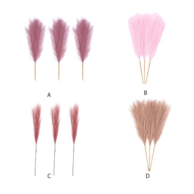 VONKY 3pcs Home Decor Artificial Pampas Reed For Stylish Look Cloth Artificial Flower Downy And Durable Boho Decor Light Pink 1Set