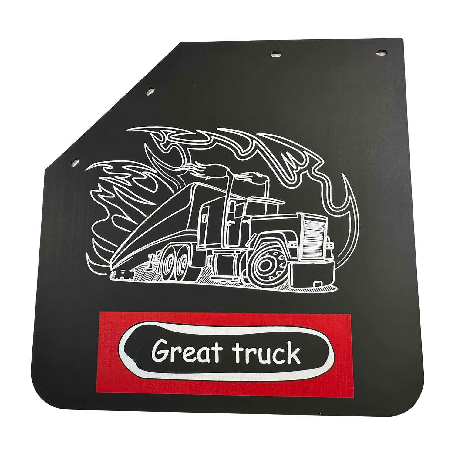 BST BSSP 2PCS Angled Mud Flaps for Semi Trucks Tractor Trailer Heavy Duty Polymer Rubber Mudflaps Splash Guard, 24 x 24 in, Black Color Great Truck Pattern Design