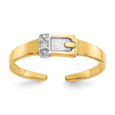 Auriga Fine Jewelry 14K Yellow Gold .01ct Diamond Buckle Toe Ring for Women