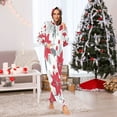 thumbnail image 6 of 1 Piece Adult Onesie Pajamas Cozy & Loose-Fit Sleepsuit Loungewear with Pockets Red Poinsettia Pattern X-Small, 6 of 7