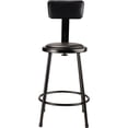 thumbnail image 2 of 24" Heavy Duty Vinyl Padded Steel Stool with Backrest - Black, 2 of 7