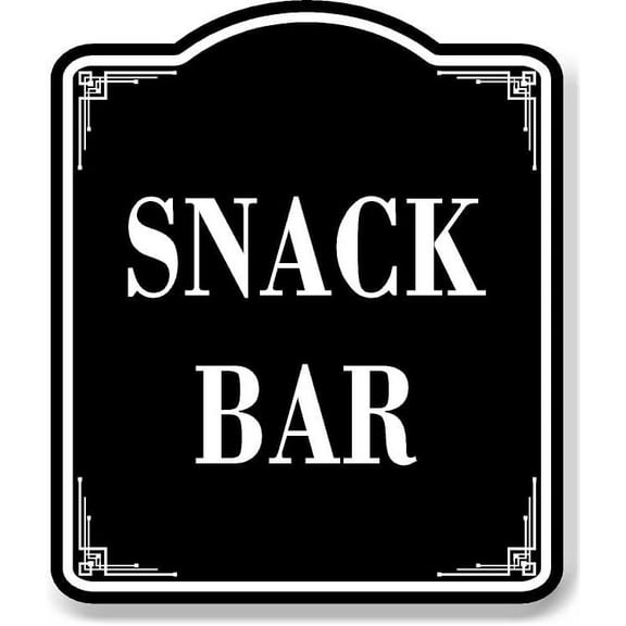 Snack Bar BLACK Aluminum Composite Sign, 8.5"x10"