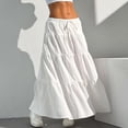 thumbnail image 3 of JIRNYORLL Womens Boho Flowy Maxi Skirt Ruffle Tiered Elastic Waist Beach Vacation Casual Long Skirts, White S, 3 of 7
