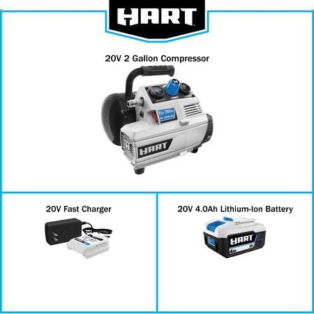 HART 20-Volt 2 Gallon Compressor Kit (1) 20-Volt 4Ah Lithium-ion Battery