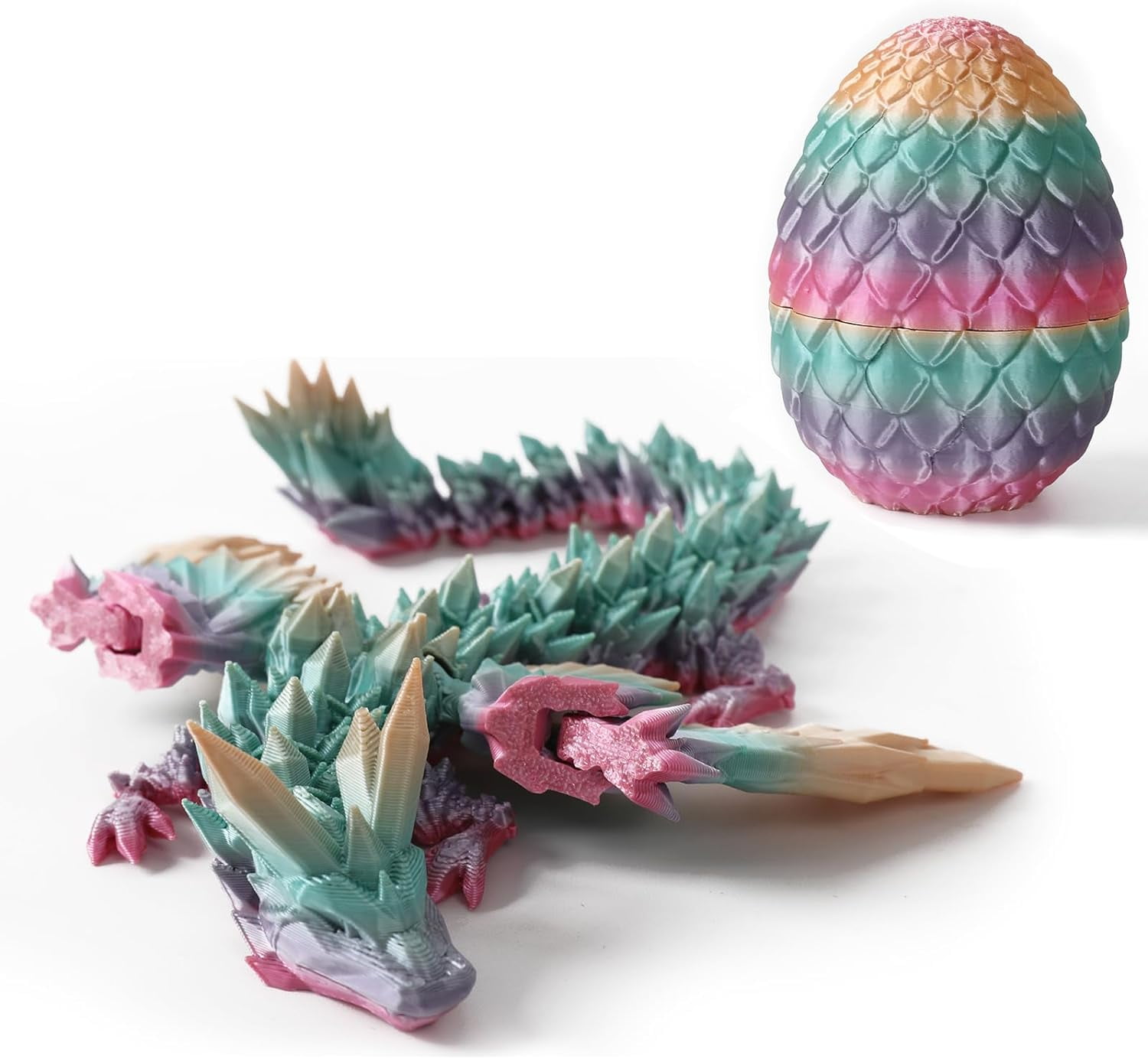 Home Office Desk Decor3D Printed Dragon Egg Crystal 3D Dragon Fidget Toys for Adult Articulated Dragon Egg Surprise Dragon Gifts