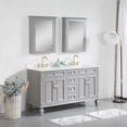 thumbnail image 4 of ANGELES HOME 60" Bathroom Vanity with 24" Wall-Mounted Mirror Cabinets, Wooden Bathroom Vanity with 2 Sinks Set, Bathroom Furniture for Home Decor and Storage Organization, Titanium Grey, 4 of 7