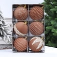 thumbnail image 5 of 6 Pcs Flocked Christmas Ball Ornaments 3.15 in, Velvet Tree Baubles Set with Hanging Cord for Holiday Decor, 5 of 6