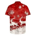 thumbnail image 4 of Elvqul Cute Shirts for Men Graphic Short Sleeve Button up Mens Shirts Christmas, 4 of 5