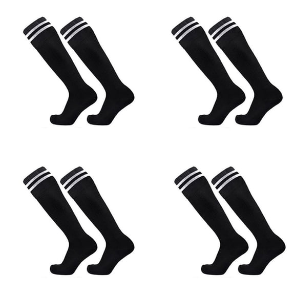 AUQ 4Pairs Soccer Socks Thick Terry Bottom Youth Soccer Socks Elastic Ribbed Cuff