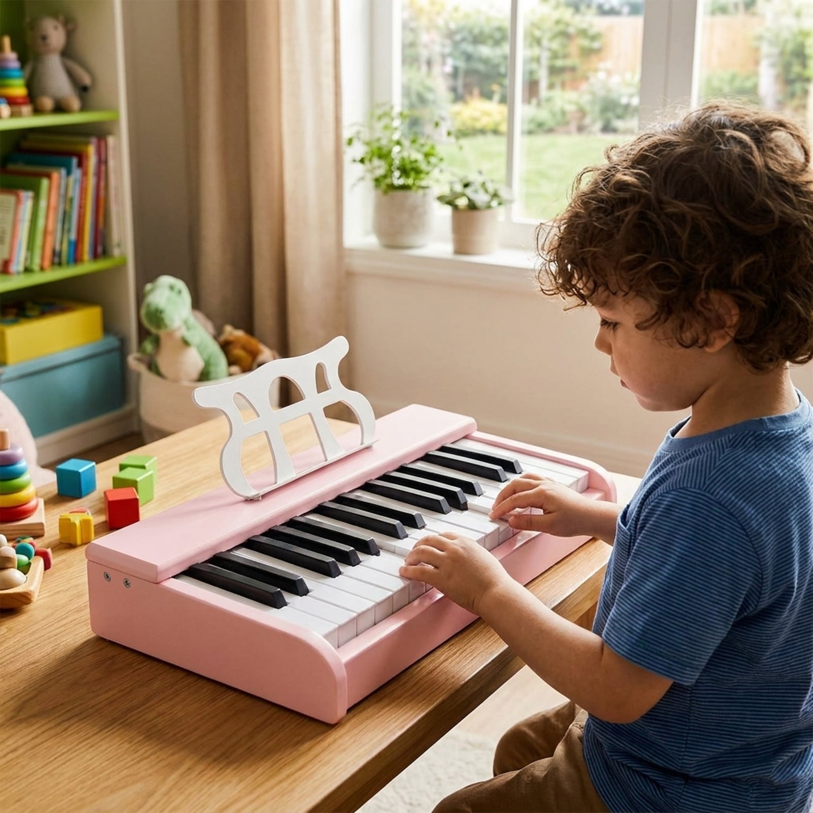 Redsmile 30-Key Kids Piano Keyboard with Music Stand and ASTM-Certified Design for Toddlers and Beginners, Pink