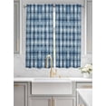 thumbnail image 2 of Blue Plaid Living Room Curtains 2 Panel, Modern Simple Watercolor Buffalo Lattice Cafe Window Treatment, Extra Long Farmhouse Bedroom Bathroom Kitchen Curtains Drapes 104"x72", 2 of 6