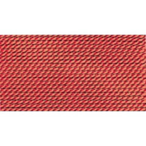 100% Silk Beading Thread, Coral, Size 5, 10 Pack
