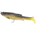 thumbnail image 3 of 12,5 cm 21 g Señuelos de pesca Cebos de pesca de silicona Cola en T Anillo giratorio vívido Magnético con anzuelos triples para agua dulce Agua salada Espalda negra Cola amarilla, 3 of 14