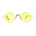 thumbnail image 2 of Retro Stoner Pimp Micro Round Circle Pop Color Lens Sunglasses Gold Yellow, 2 of 4