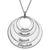Personalized Women's Family Nesting Circles with Names Necklace -2- 5 Discs