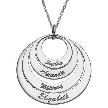 Personalized Women's Family Nesting Circles with Names Necklace -2- 5 Discs