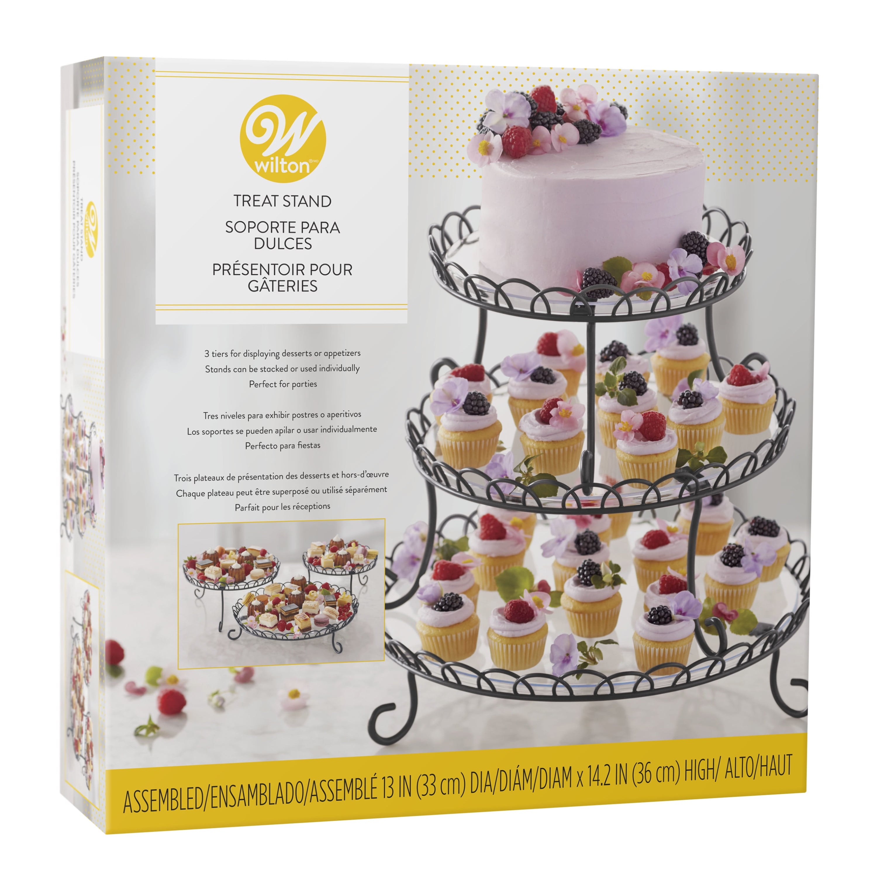 Wilton 3-Tier Customizable Steel Cupcake and Treat Stand, 13-inch