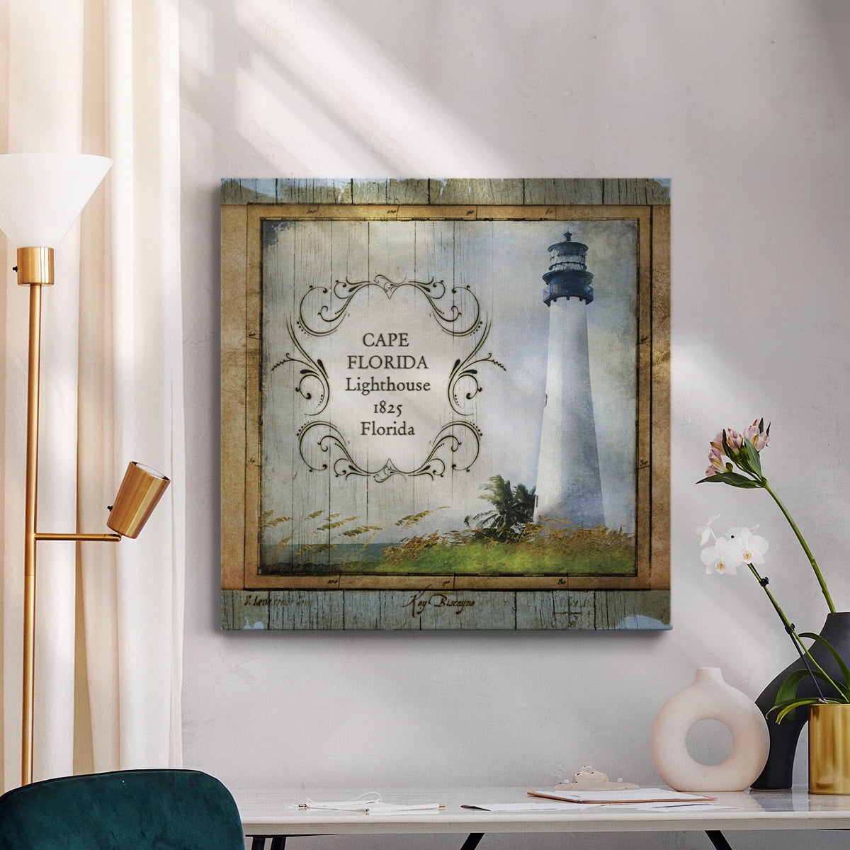 Wexford Home Florida Lighthouse III-Premium Gallery Wrapped Canvas, 16" x 16" - Ready to Hang