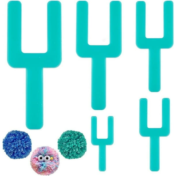 Herramienta para hacer pompones de acrílico en 5 tamaños, tejedora de bolas de lana verde, ideal para manualidades con lana, ganchillo y tejido. Grosor: 5 mm.