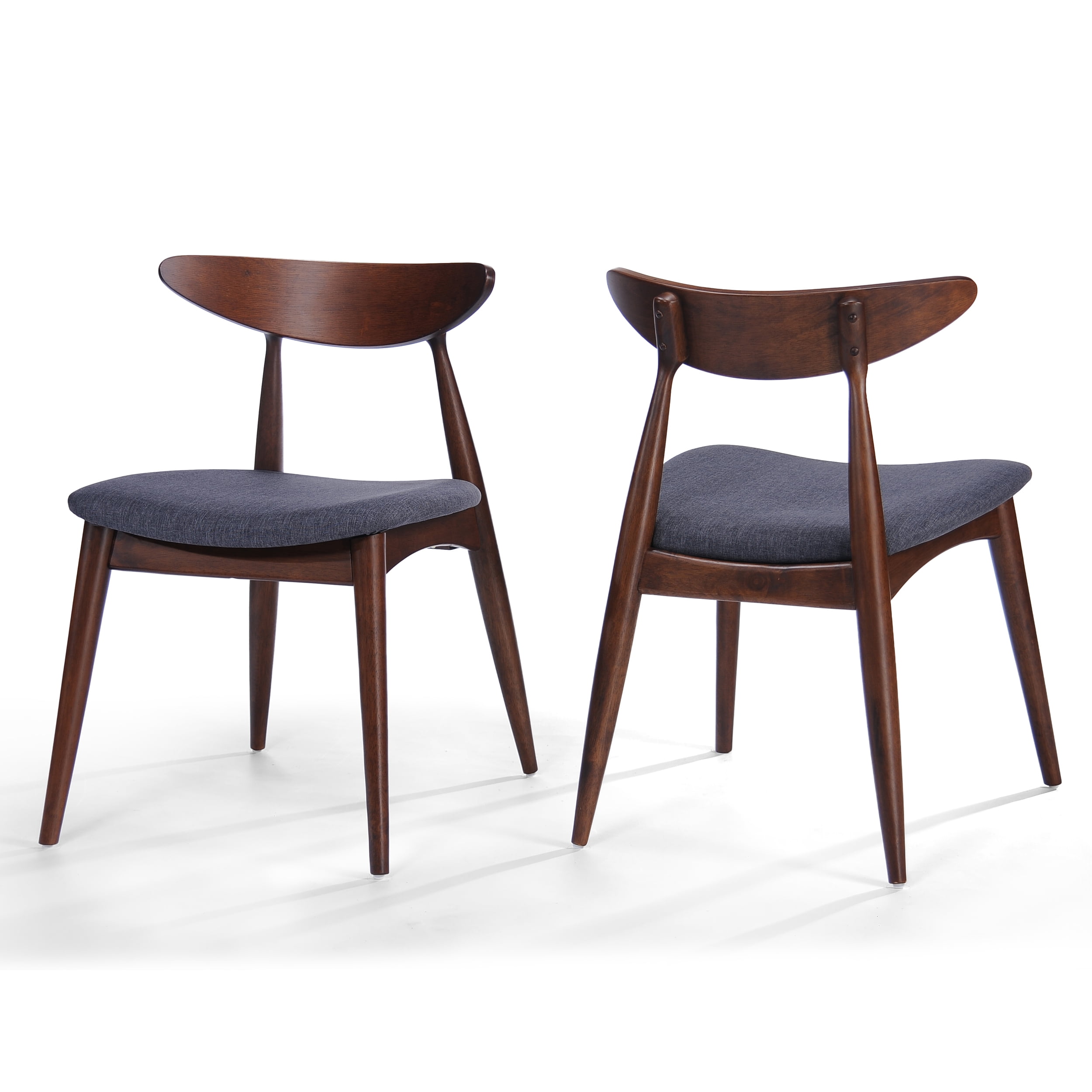 Noble House Branson Charcoal Fabric and Walnut Wood 5 Piece Dining Set