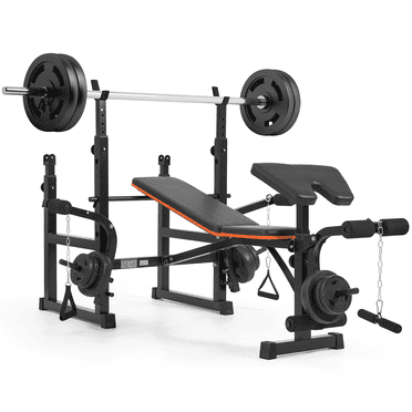 Naipo Weight Bench 600lbs Adjustable Workout Bench Set 7-in-1 Multi-Function Bench Home Gym Full Body Function (Not included Dumbbell Plates & Barball)